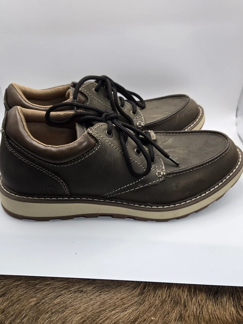 Earth Spirit Men's Emery Lace-up Boat Shoes in Brown Leather Size 8.5 Used